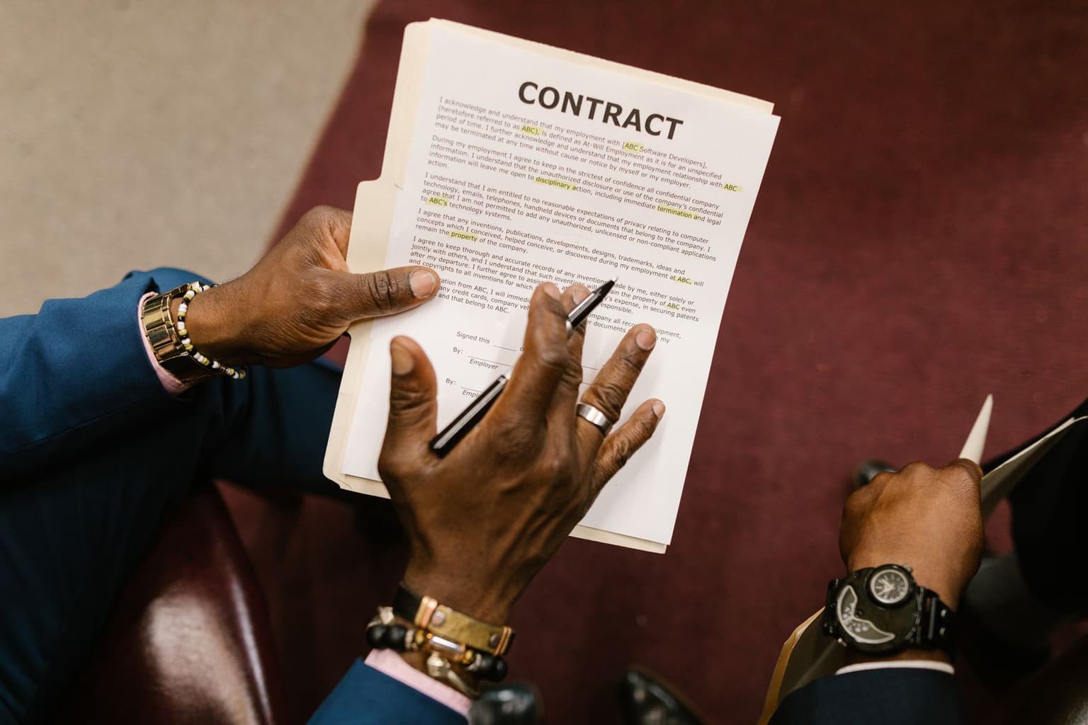 A detailed business record under review