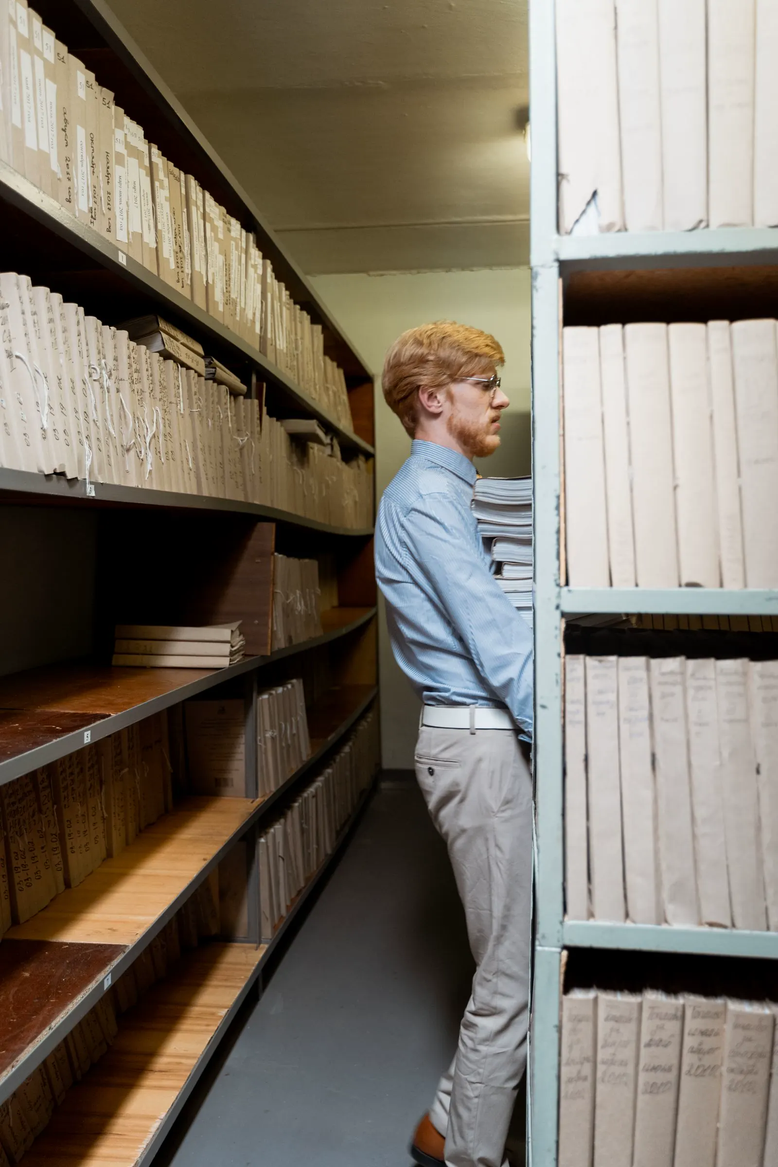 Company records organized for review